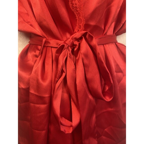 Victoria’s Secret Intimate Sexy Red Lingerie Robe Lacy Nighty Nightgown Sz Large - Picture 4 of 9